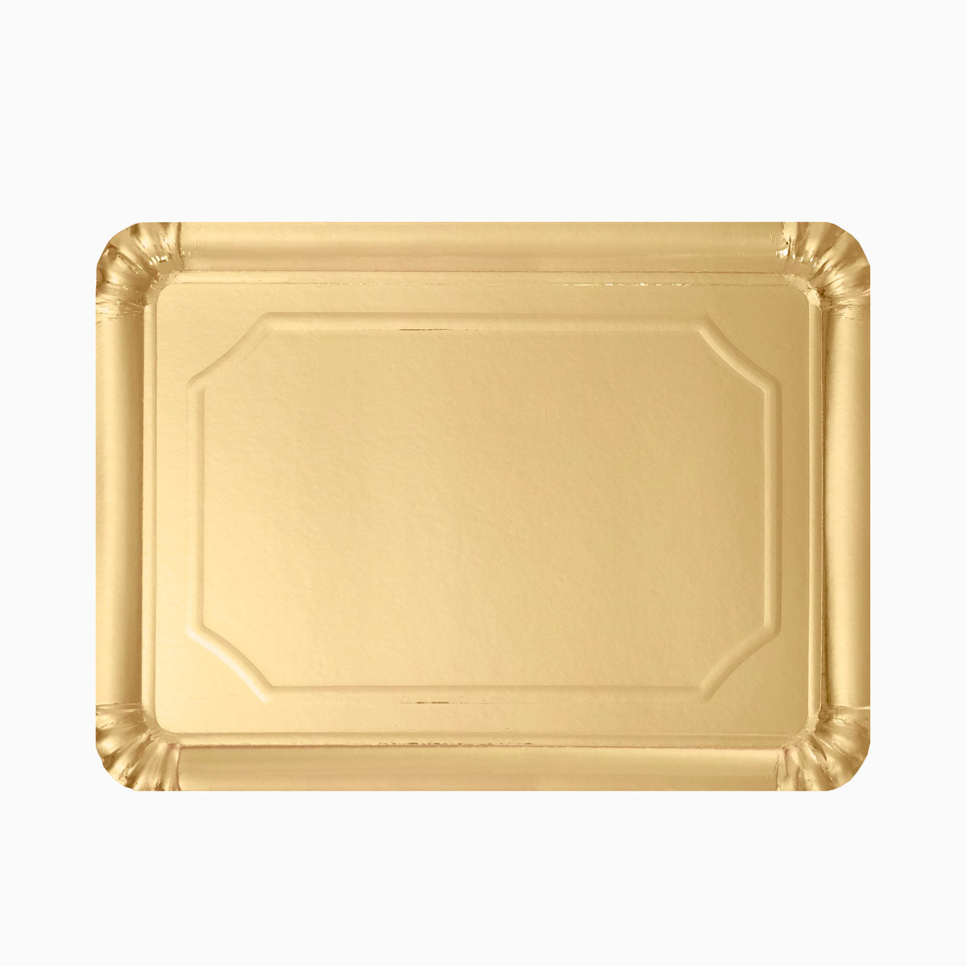 Bandeja Rectangular Metalizada Cartón 25 x 34 cm Oro