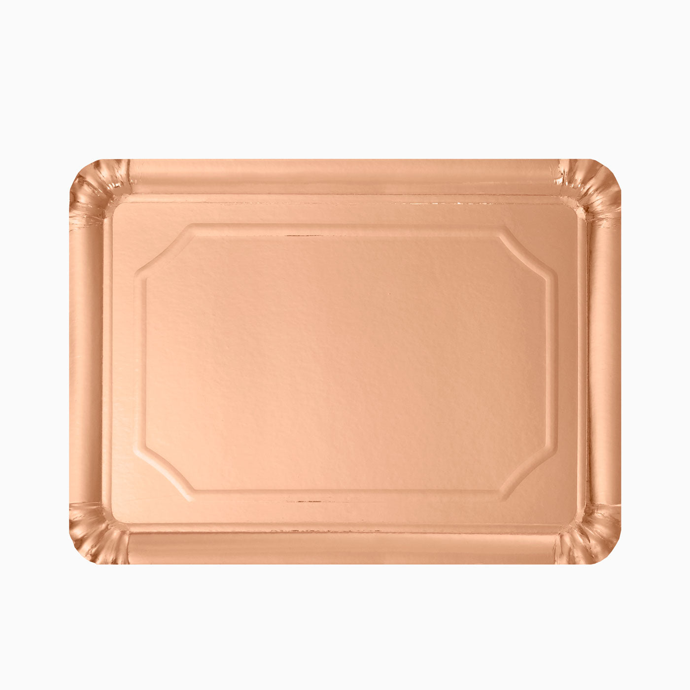 Bandeja Rectangular Metalizada Cartón 25 x 34 cm Oro Rosa